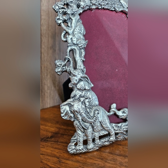 Vintage ARTHUR COURT 1995 Jungle Scene Elephants Leopards Bird Safari - Picture 6 of 16